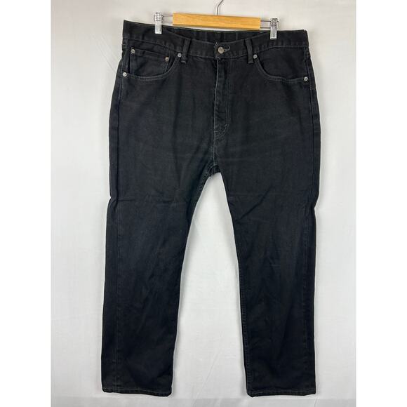 Levi's 505 Regular Fit Straight Leg Black Denim Jeans Mens Size 38x30 - Picture 6 of 11